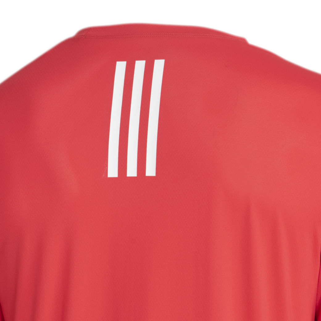 Adidas Camiseta JY1652 M OWN THE RUN 3 LISTRAS Pure Ruby Poliester -5-